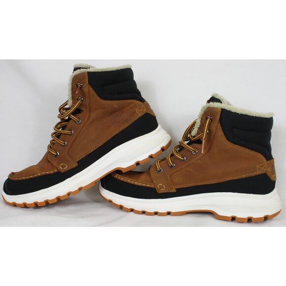 Helly Hansen Waterproof Leather Boots Mens 12 Brown Insulated Winter